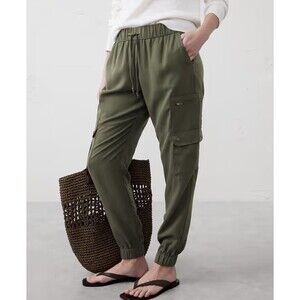 NWOT Banana Republic Size M Tencel Cargo Jogger Steel Green Soft Urban Utility